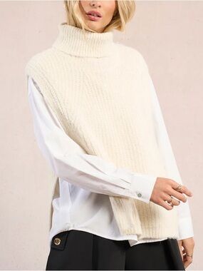 H&M Women’s Sweater Turtleneck BIB Wool Blend Sweater O/s